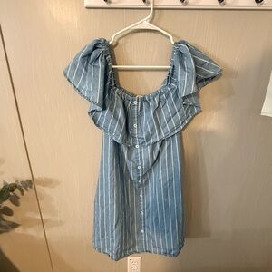 Blue Striped Women Dress